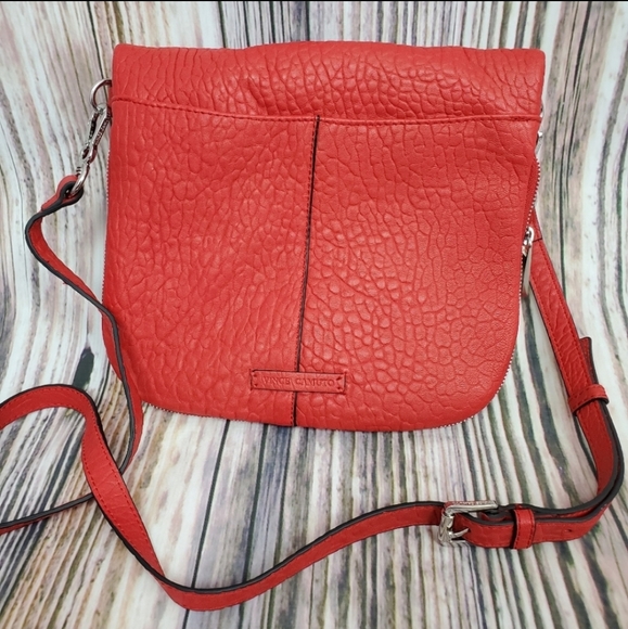 Vince Camuto Red Cory Lamb Leather Crossbody - Picture 2 of 11